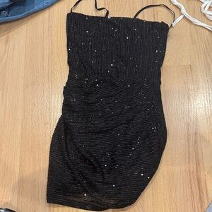 Katie J NYC Black Sequin Mini Dress